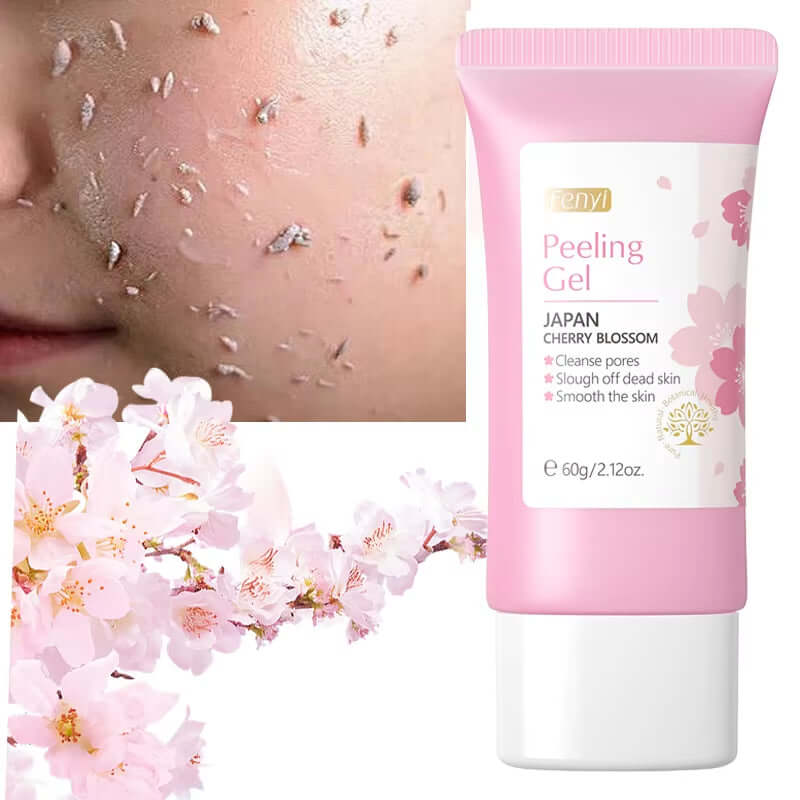 LAIKOU Japan Cherry Blossom Peeling Gel 60g for deep cleaning, exfoliating, and moisturizing skin care.