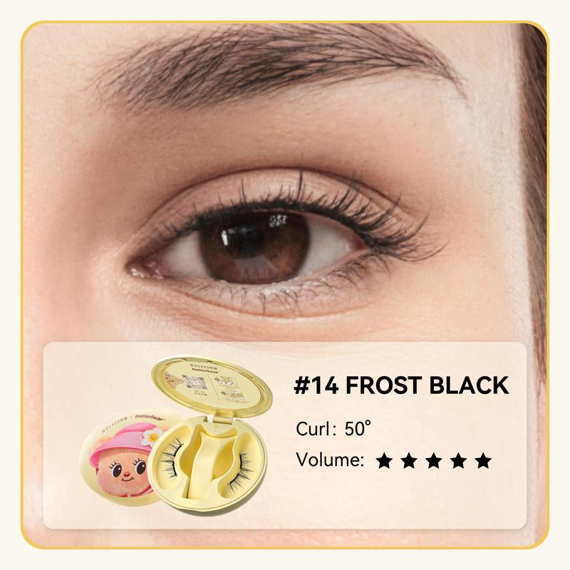 Wosado Soft Magnetic Eyelashes All-In-One Box, Butterbear Limited Edition Magnetic Eyelash Extensions, Waterproof, Reusable, Glue-Free, Eyeliner-Free