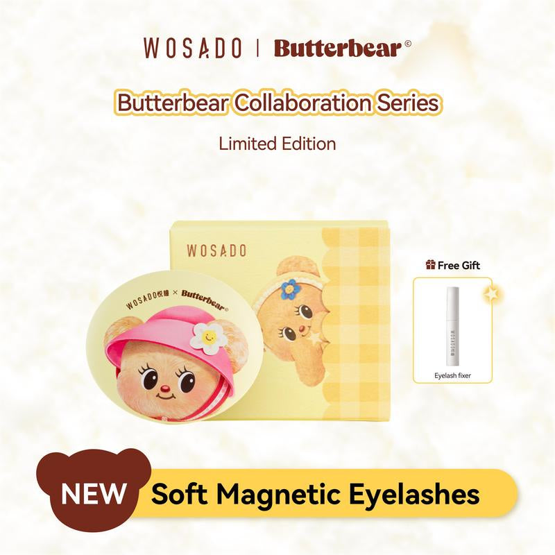 Wosado Soft Magnetic Eyelashes All-In-One Box, Butterbear Limited Edition Magnetic Eyelash Extensions, Waterproof, Reusable, Glue-Free, Eyeliner-Free