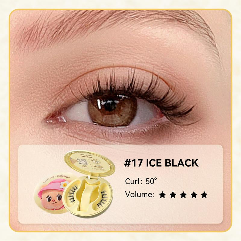 Wosado Soft Magnetic Eyelashes All-In-One Box, Butterbear Limited Edition Magnetic Eyelash Extensions, Waterproof, Reusable, Glue-Free, Eyeliner-Free