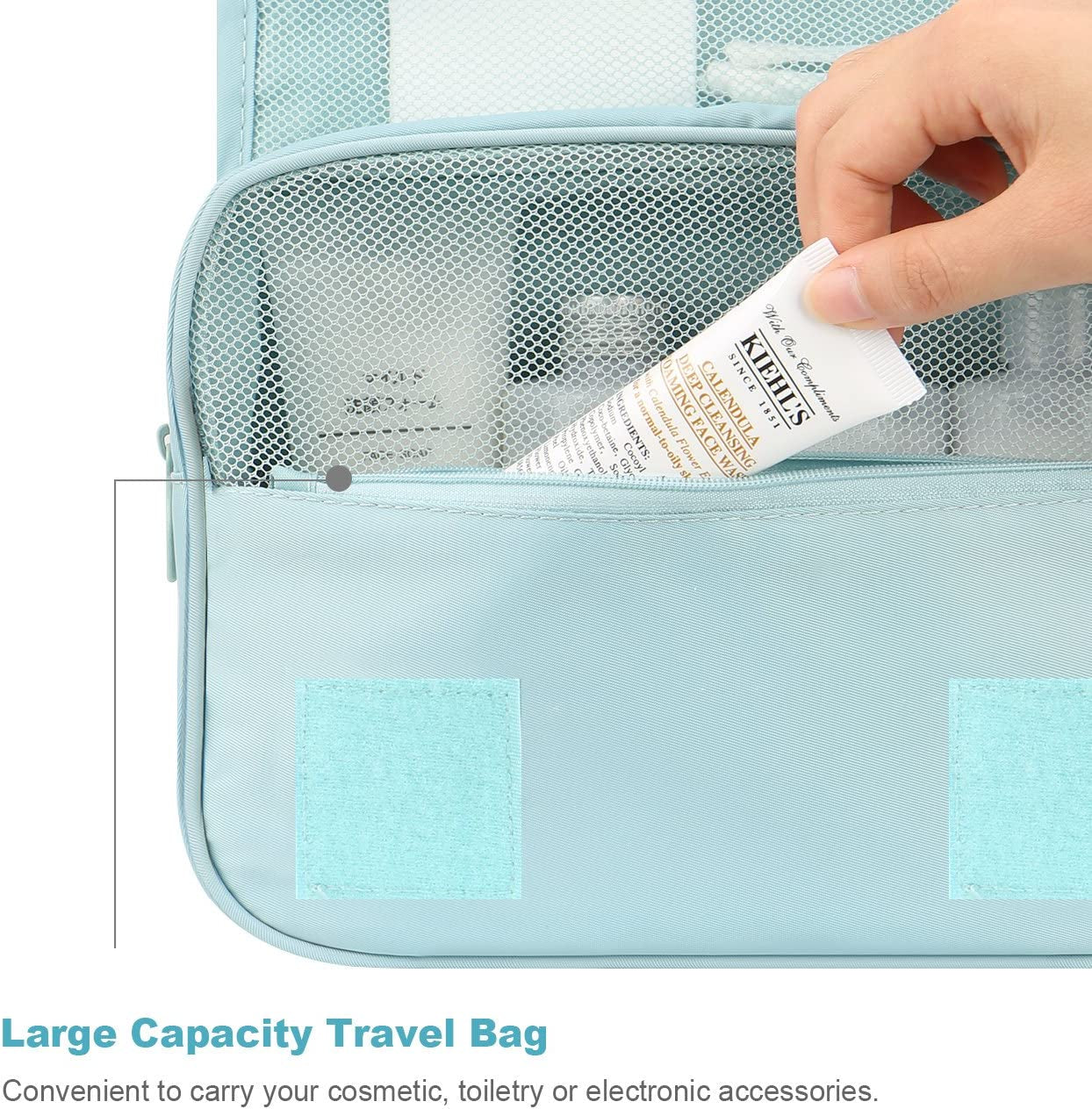 Hanging Toiletry Bag - Large Cosmetic Makeup Travel Organizer for Men & Women with Sturdy Hook